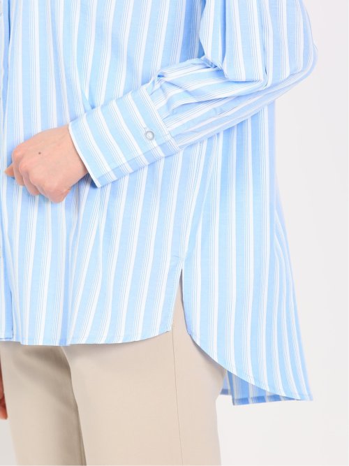 レギュラーカラー 前開きシャツチュニック