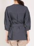 リネン風シャンブレー 7分袖シャツジャケット(セットアップ可能)