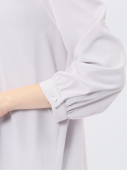 ピンタック 8分袖プルオーバーブラウス