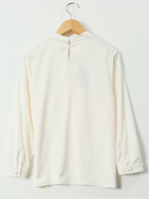 ねじりボウタイ 8分袖 プルオーバー ブラウス