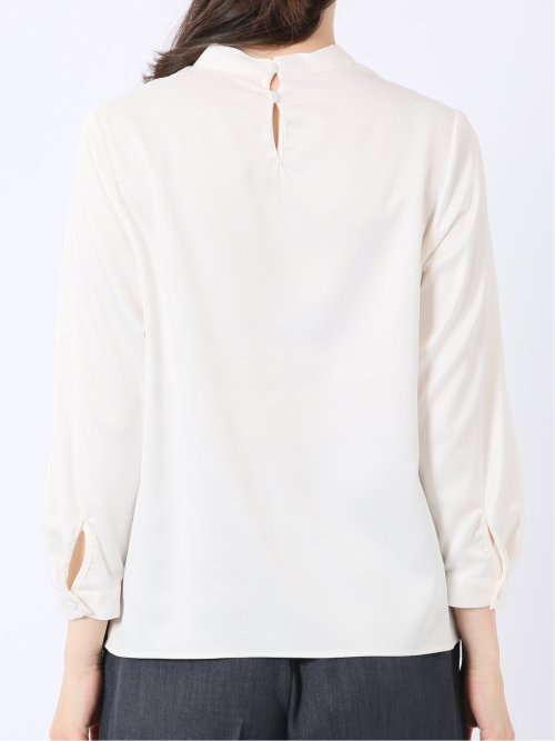 ねじりボウタイ 8分袖 プルオーバー ブラウス