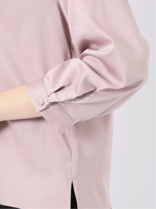 ねじりボウタイ 8分袖 プルオーバー ブラウス