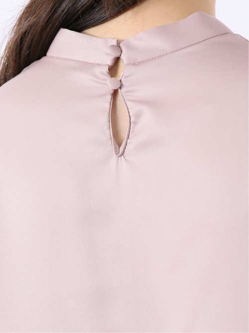 ねじりボウタイ 8分袖 プルオーバー ブラウス