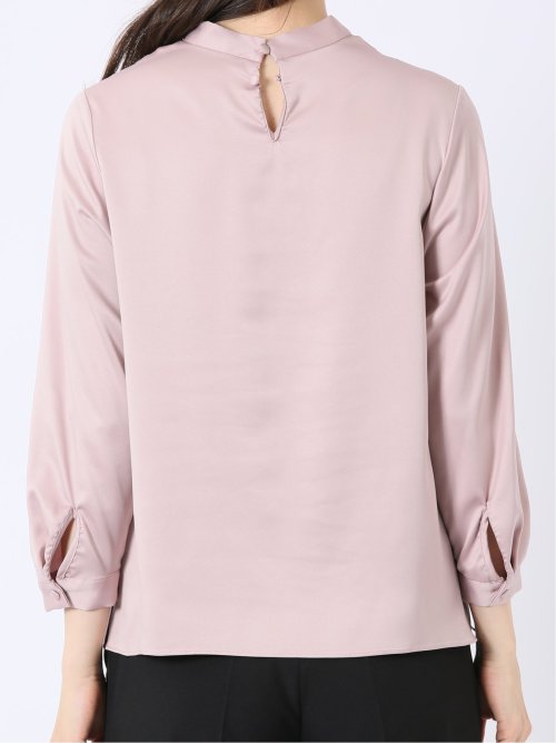 ねじりボウタイ 8分袖 プルオーバー ブラウス