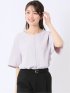 配色 パイピング 半袖 プルオーバー ブラウス