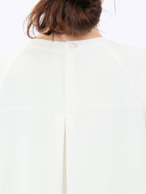 キーネック 半袖 プルオーバー ブラウス