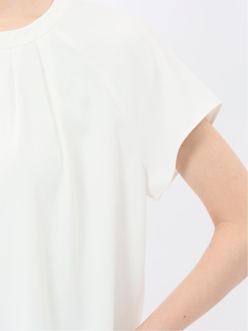 キーネック 半袖 プルオーバー ブラウス