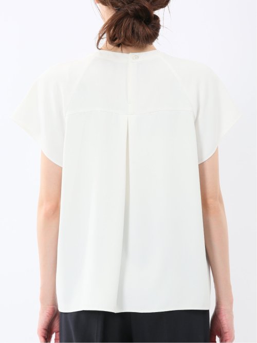 キーネック 半袖 プルオーバー ブラウス