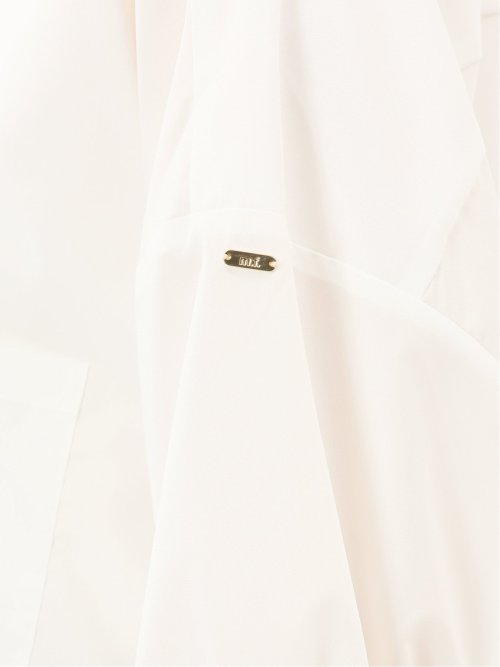 レギュラーカラー 長袖コクーンブラウス