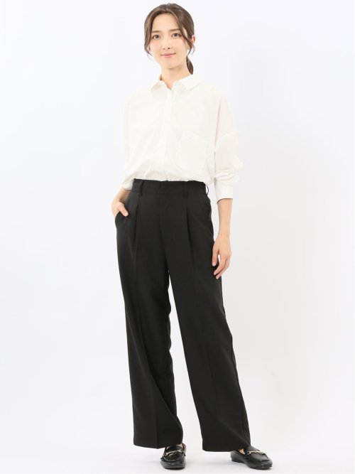 レギュラーカラー 長袖コクーンブラウス