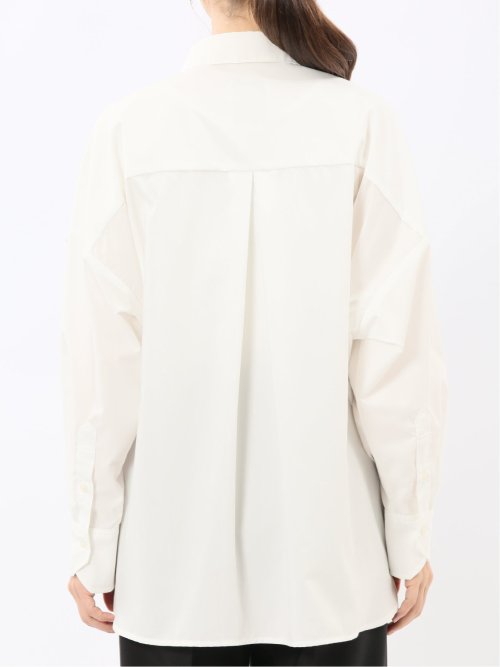 レギュラーカラー 長袖コクーンブラウス