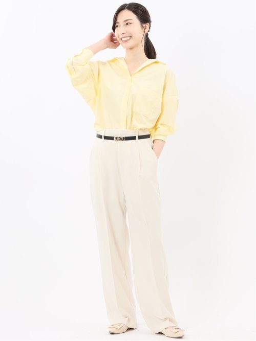 レギュラーカラー 長袖コクーンブラウス