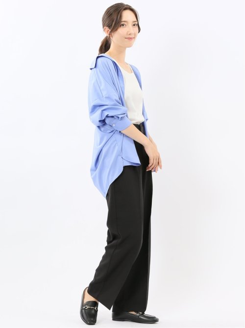 レギュラーカラー 長袖コクーンブラウス