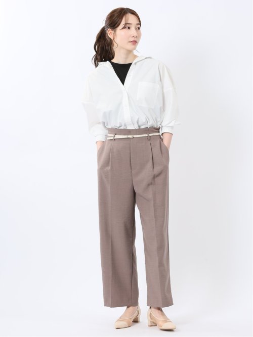 レギュラーカラー 長袖コクーンブラウス