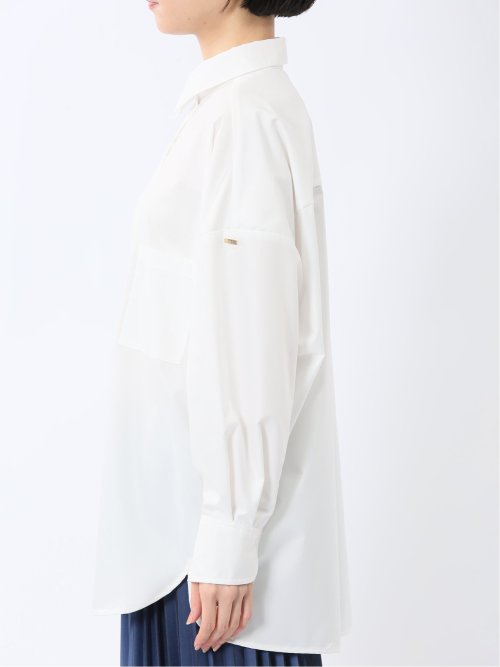 レギュラーカラー 長袖コクーンブラウス