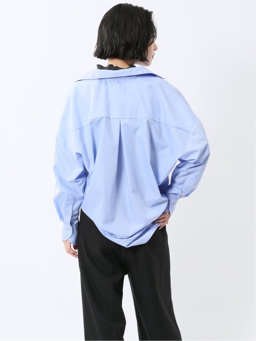 レギュラーカラー 長袖コクーンブラウス