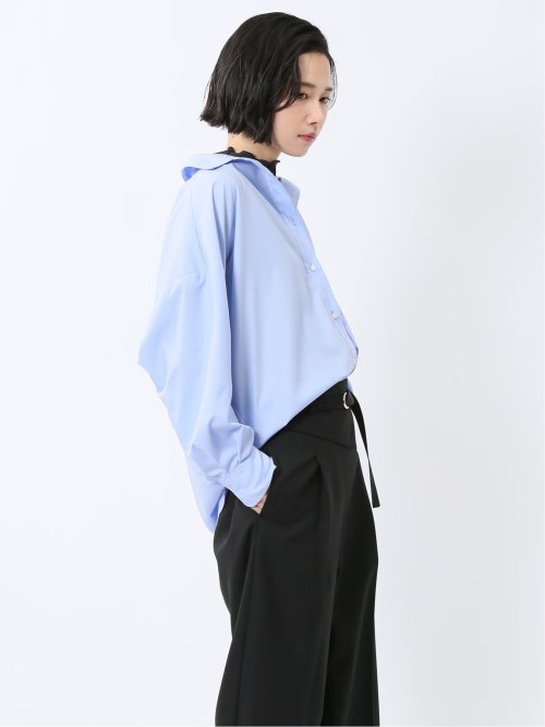 レギュラーカラー 長袖コクーンブラウス