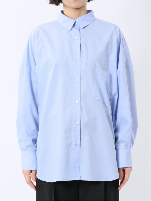 レギュラーカラー 長袖コクーンブラウス