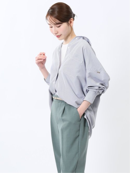 レギュラーカラー 長袖コクーンブラウス