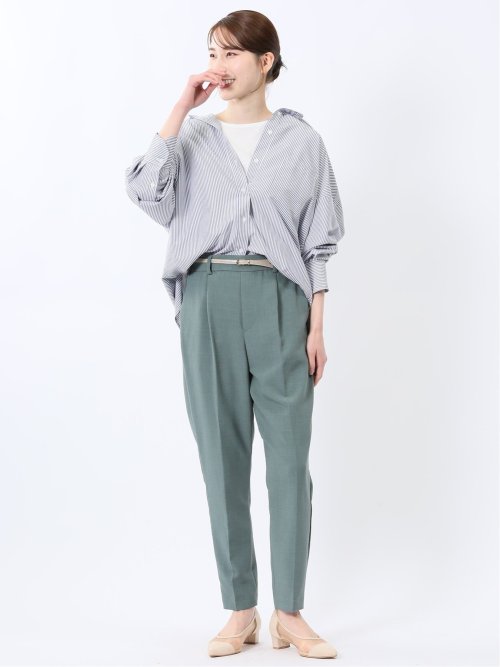 レギュラーカラー 長袖コクーンブラウス