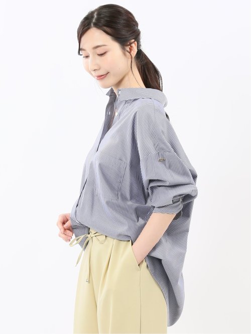 レギュラーカラー 長袖コクーンブラウス