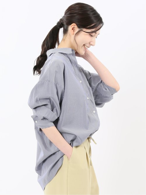 レギュラーカラー 長袖コクーンブラウス