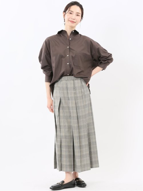 レギュラーカラー 長袖コクーンブラウス