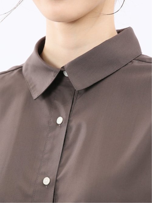 レギュラーカラー 長袖コクーンブラウス