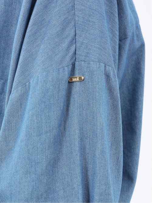 レギュラーカラー 長袖コクーンブラウス