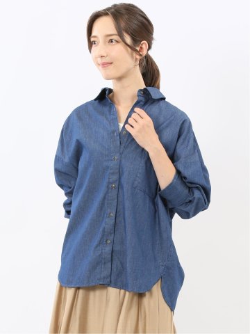 レギュラーカラー 長袖コクーンブラウス