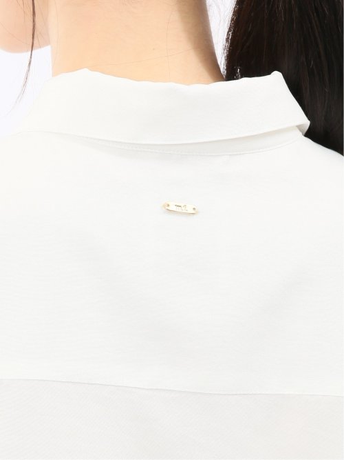 ストレッチ バックタック レギュラーカラー 長袖ブラウス