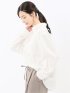 ストレッチ バックタック レギュラーカラー 長袖ブラウス