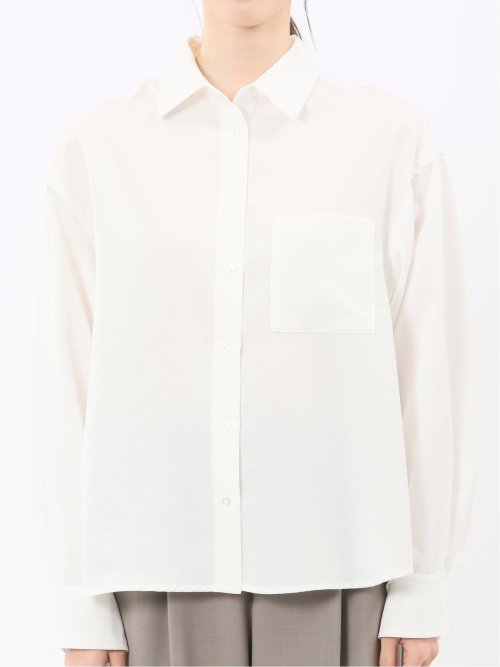 ストレッチ バックタック レギュラーカラー 長袖ブラウス