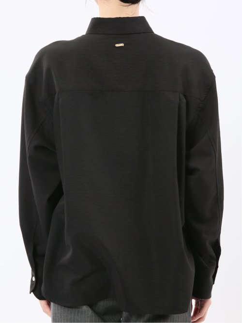 ストレッチ バックタック レギュラーカラー 長袖ブラウス