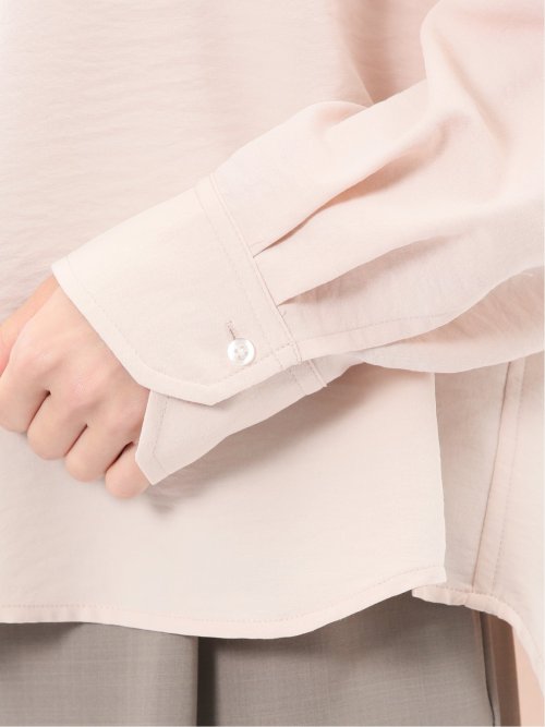 ストレッチ バックタック レギュラーカラー 長袖ブラウス