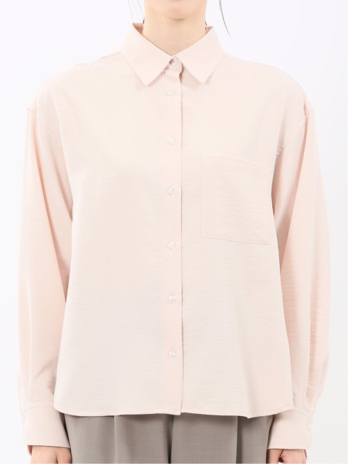 ストレッチ バックタック レギュラーカラー 長袖ブラウス