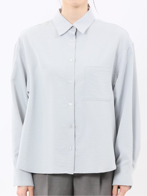 ストレッチ バックタック レギュラーカラー 長袖ブラウス