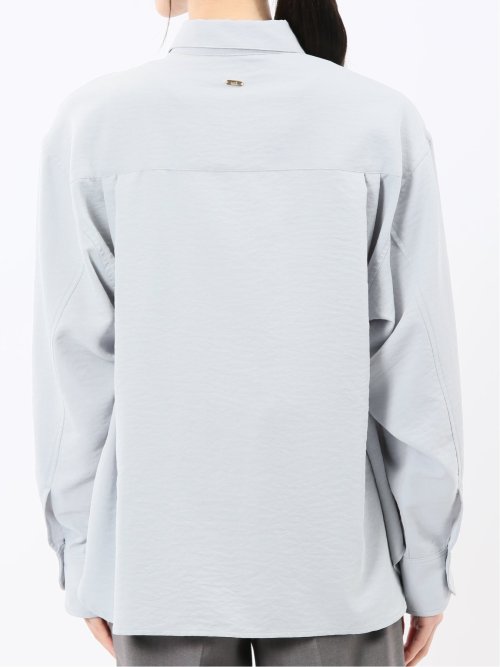 ストレッチ バックタック レギュラーカラー 長袖ブラウス