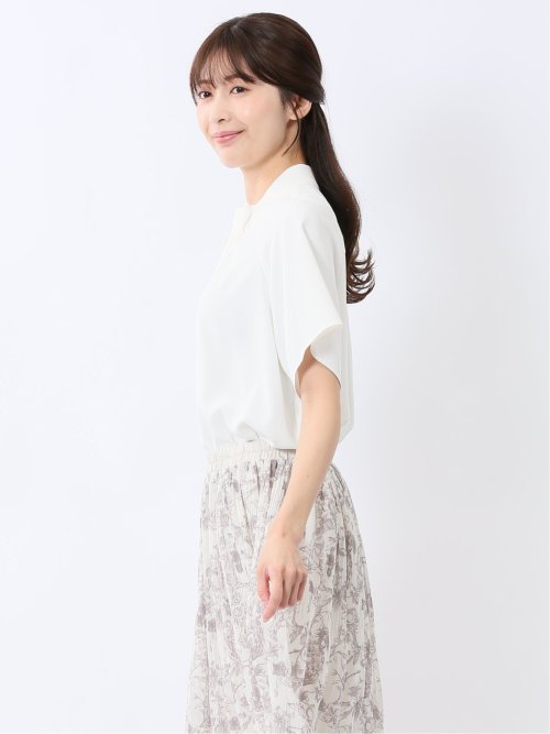 タックパール 半袖プルオーバーブラウス