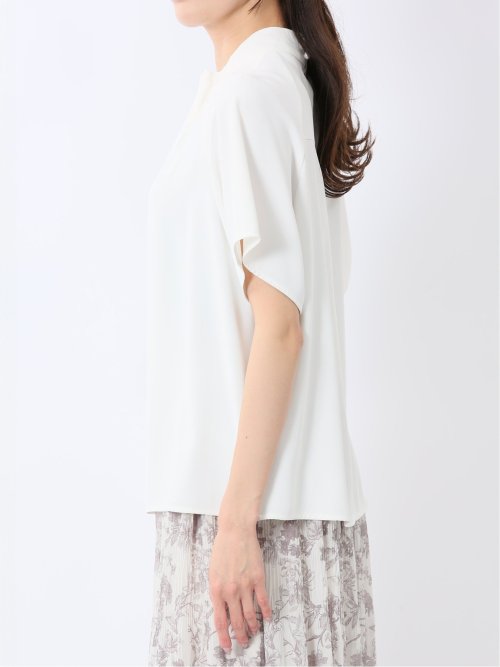 タックパール 半袖プルオーバーブラウス