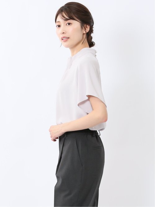 タックパール 半袖プルオーバーブラウス