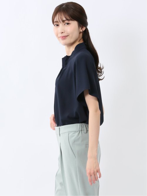 タックパール 半袖プルオーバーブラウス