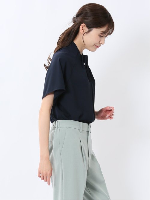 タックパール 半袖プルオーバーブラウス