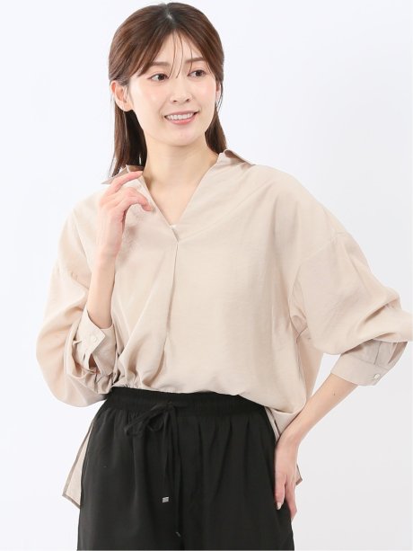 シアーワッシャー プルオーバーシャツチュニック