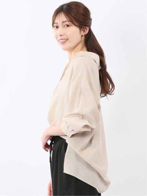 シアーワッシャー プルオーバーシャツチュニック