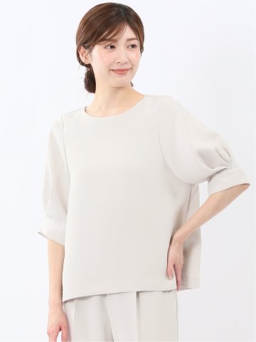 トリアセライク 半袖 プルオーバーブラウス(セットアップ可能)