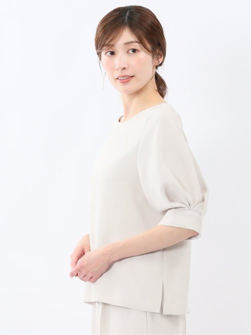 トリアセライク 半袖 プルオーバーブラウス(セットアップ可能)