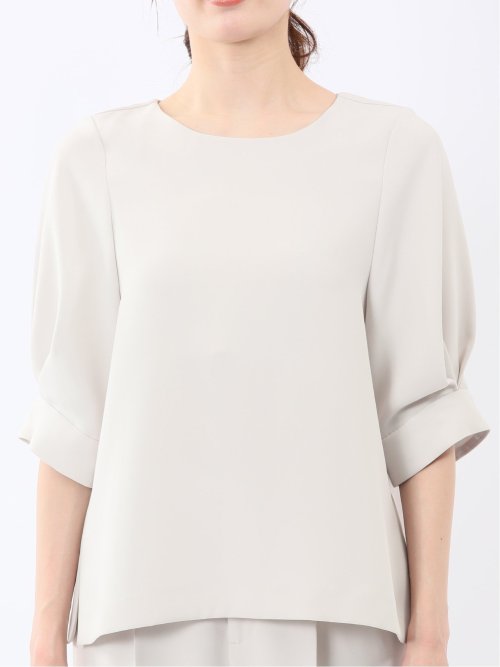 トリアセライク 半袖 プルオーバーブラウス(セットアップ可能)