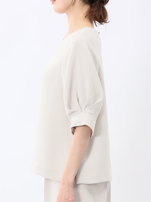 トリアセライク 半袖 プルオーバーブラウス(セットアップ可能)