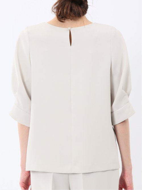 トリアセライク 半袖 プルオーバーブラウス(セットアップ可能)